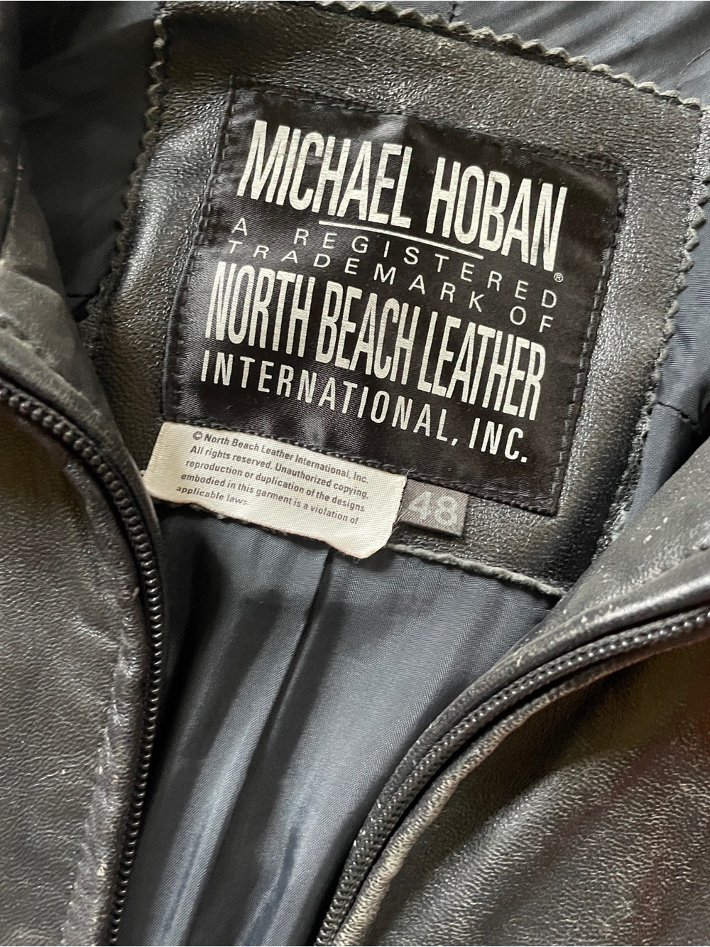 Vintage Michael Hoban USA Flag Leather Jacket circa 1982 - Picture 3 of 8